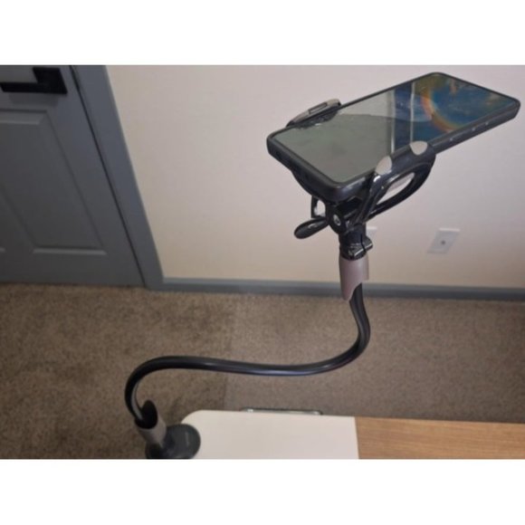 Phone Holder Bed Gooseneck Mount - Cell Phone Clamp Clip for Desk - Picture 1 of 4